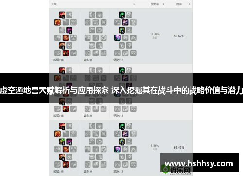 虚空遁地兽天赋解析与应用探索 深入挖掘其在战斗中的战略价值与潜力